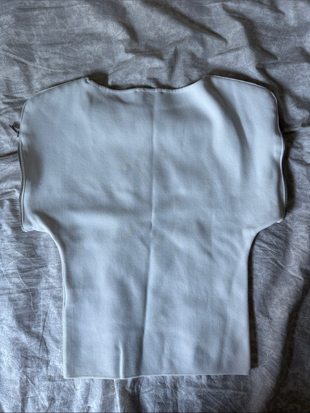 Zara White Structured Short-Sleeve Top - Picture 4 of 4